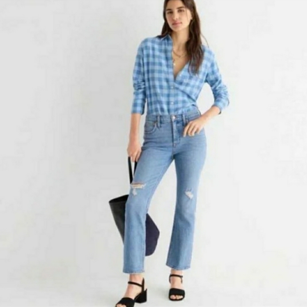 J. Crew Demi Boot Crop Distressed jeans 31 P
